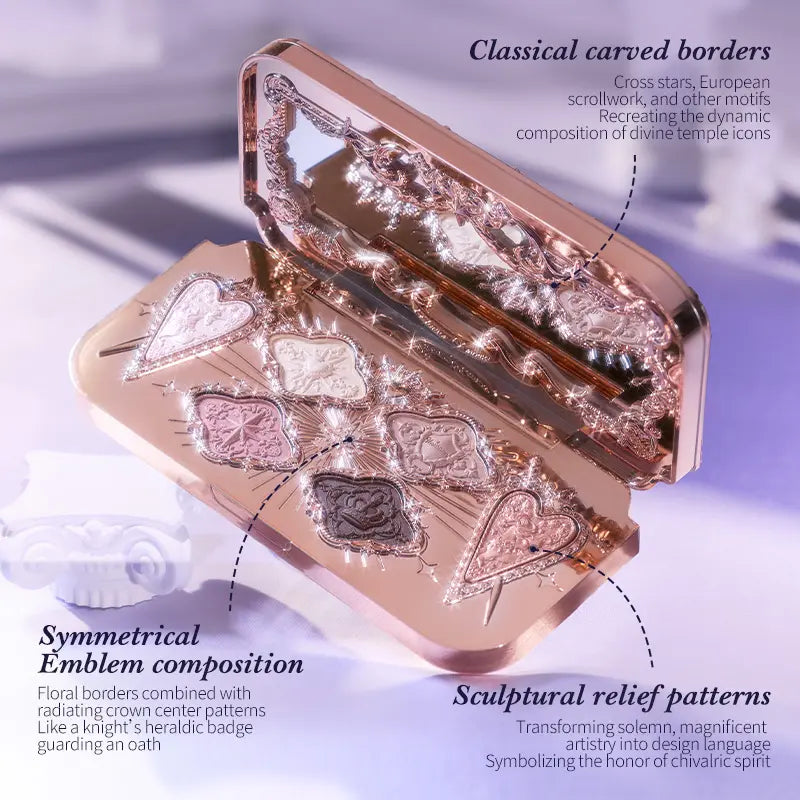 Flower Knows Celestial Bloom Set, 9 Items from Knight Unicorn Collection, Full Face Set with Eyeshadow, Lipstick, Blush, Mirror and Makeup Tools