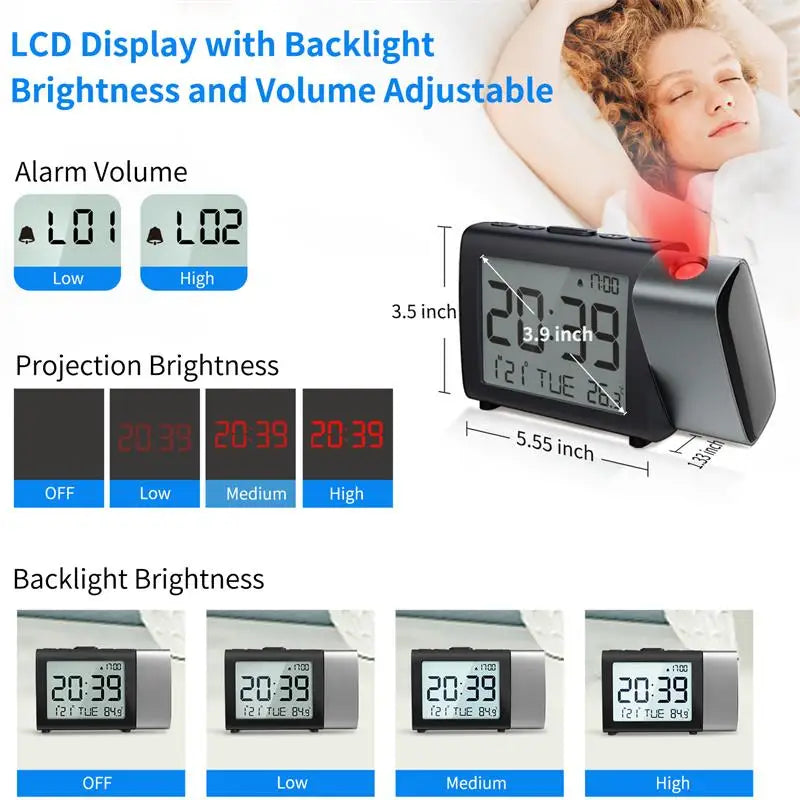 Réveil à projection LED - vue 2